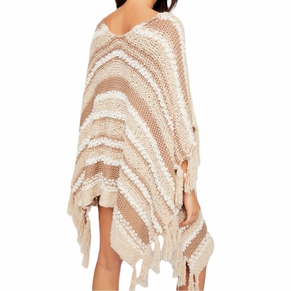 NEW FREE PEOPLE Big Dipper Stripe Poncho One Size - Picture 3 of 5